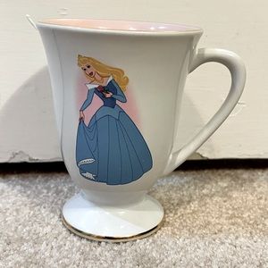 ~I Walked With You Once Upon A Dream Sleeping Beauty Gold Trim Footed  Mug *EUC